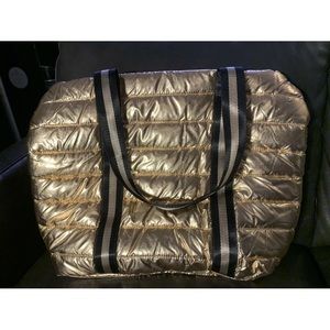 Metallic Puff Tote with Shoulder Strap by BasicallyYours